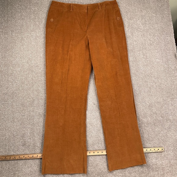 Larry Levine Corduroy Pant Suit Women 14 Rust Cotton Stretch Retro Sportswear - Picture 5 of 16